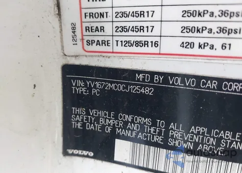 2012 Volvo C70 T5 из США, поврежденный, VIN YV1672MC0CJ125482